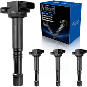 4pcs Ignition Coil Pack متوافق مع Honda 2003-2007 Accord 2.4L ، 2002-2011 Civic 2.0L ، 2002-2009 CR-V 2.4L ، 2003-2011 Element 2.4L ، S2000 ، RSX ، #UF583 ، UF311 ، 30520PMA007