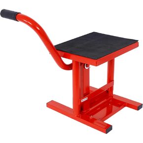 Motorcycle Dirt Bike Lift Stand, Steel Lift 11"-16.5" Height Adjustable Dirt Bike Stands and Lifts 330 LBS Load Capacity Motorcycle Jack Stand Maintenance Repair Tools Red