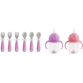 مجموعة أدوات شوكة وملعقة للأطفال الصغار من Munchkin® Raise™، 6 قطع، باللون الأزرق in Kuwait