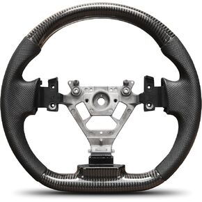 Carbon Fiber Steering Wheel For Nissan 350Z 2003-2009 Nappa Perforated Leather D-shaped Flat-bottom Grip Hand-Stitched Steering Wheel