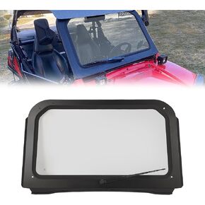 ECOTRIC Front Full Tinted Windshield Compatible with 2008-2014 Polaris RZR 570 800 XP 900 (Matte Black Aluminum Frame) Glass Windscreen with Wipers