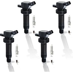 Ignition Coil UF652 Spark Plugs: fits Hyundai Veloster Kia Rio Accent Soul 2012-2019 1.6L L4 coil pack and spark plug Enhance Engine Performance for Long Trips (Ignition Coil Spark Plugs)