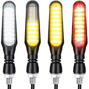 Benlari 4PCS Indicators Flowing LED Motorcycle Turn Signals Brake Lights & Daytime Running Lights Front Rear Turn Signal Lights Waterproof Fit for Harley Honda Yamaha Triumph
