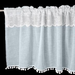 Valances for Windows 52x18 inch, Tie Up Printed Valances Green Leaf Rod Pocket for Kitchen Bathroom Bedroom(Green Flower, Cloth) in Saudi Arabia