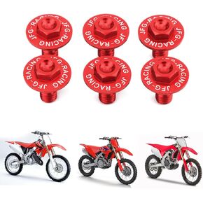 القلق CNC الألومنيوم 6 PCS Mudguard رأسًا على عقب أسفل التثبيط الترباس لـ CR125R CR250R 97-07 CRF250R 04-21 CRF450R 02-21 CRF250RX 19-21 CRF450RX 17-21 CRF250X 04-19 CRF450X 05-21