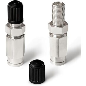 2Pcs Air Inflation Schrader Valve with Push to Connect for 1/4" OD Air Line Tubing and Air Suspension Spring Bags Suspension Fittings for Semi Truck Trailer Tractor