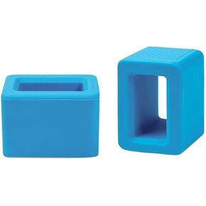 Car Seat Belt Buckle Holder, Buckle Booster Raises Seat Belt for Easy Access, Flexible Silicone Buckle, Blue Color - 2 Pack