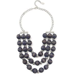 Bocar Multi Layer Chunky Beaded Statement Necklace 3 Row Costume Chain Necklace for Women Fahion Jewelry