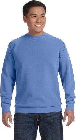 Comfort Colors 9.5 Oz. Garment-Dyed Fleece Crew (1566)- Flo Blue,Large in Kuwait