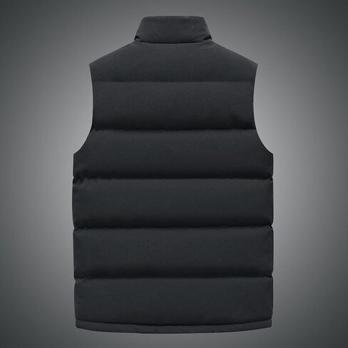 Men's Outdoor Casual Vest Coat Sleeveless Padding Puffer Vest Lightweight Zip Stand Collar Quilted Gilet Jacket Outwear in Saudi Arabia