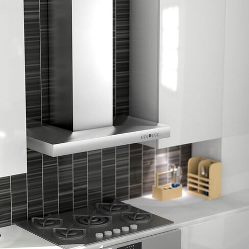 ZLINE 36" Convertible Vent Wall Mount Range Hood in Stainless Steel with Crown Molding (KECRN-36) in Kuwait