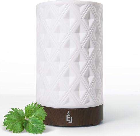 Earnest Living Essential Oil Diffuser for Home White Ceramic 100ml Aromatherapy Diffuser with 4 Timers 7 Night Lights and Auto Off Function (no Beep!) for Essential Oils in Saudi Arabia