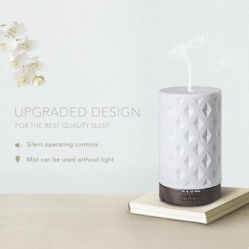 Earnest Living Essential Oil Diffuser for Home White Ceramic 100ml Aromatherapy Diffuser with 4 Timers 7 Night Lights and Auto Off Function (no Beep!) for Essential Oils in Saudi Arabia
