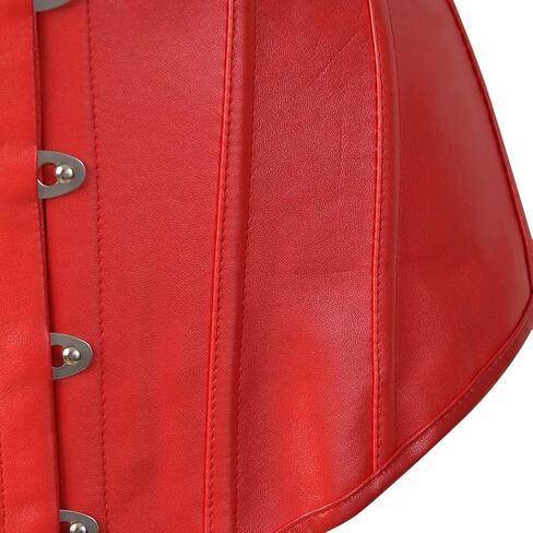 Grebrafan Gothic Classic Faux Leather Boned Corset Bustier in Saudi Arabia