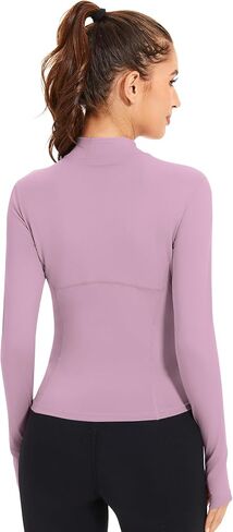 Akewei Womens Long Sleeve Tops Quarter Zip Pullover Quick Crive Crop Athletic Slim Fit Yoga قمصان اليوغا in Kuwait
