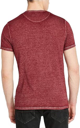 Buffalo David Bitton Men's Short Sleeve KASUM Henley, Burnout WASH Dusty Orange, Large in Saudi Arabia