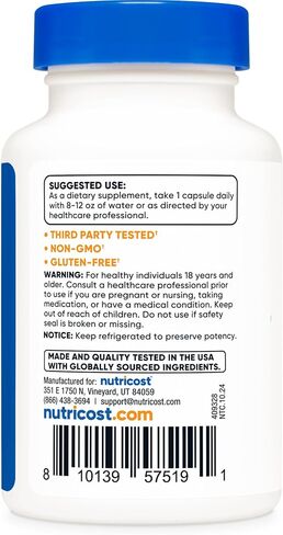 مجمع بروبيوتيك Nutricost (40 مليار CFU) (60 كبسولة)-خالية من الكائنات المعدلة وراثيا وخالية من الغلوتين in Saudi Arabia