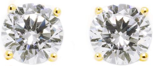 Diamond Stud Earrings For Women, Mens Diamond Earrings, Screw Back Earrings, 14k Yellow Gold 2ct Solitaire Brilliant Round, Princess, & Heart Cut VVS D-E Color [Simulated Diamond] in Kuwait