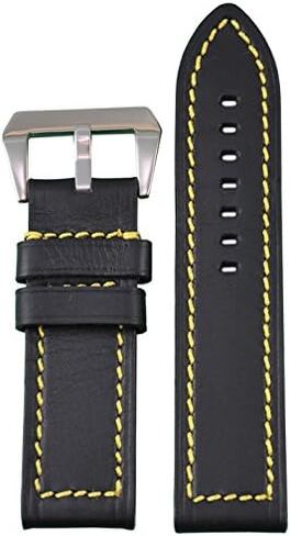 Panatime Black Genuine Leather Soft Calf 190 Watch Band in Saudi Arabia