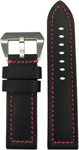 Panatime Black Genuine Leather Soft Calf 190 Watch Band in Saudi Arabia