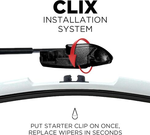 Clix Wipers - Jeep Wrangler & Gladiator (16"/16") Original Black Windshield Wiper Blades (All Wrangler & Gladiator Models), All-Weather Replacement Wipers-Set of 2, Includes Quick Clips (1997-2025) in Kuwait