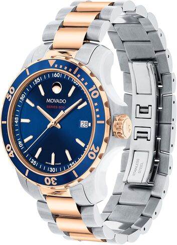 Movado Men's Series 800 Sport Stainless Watch with a Printed Index Dial, Silver/Blue (Model 2600137) in Saudi Arabia