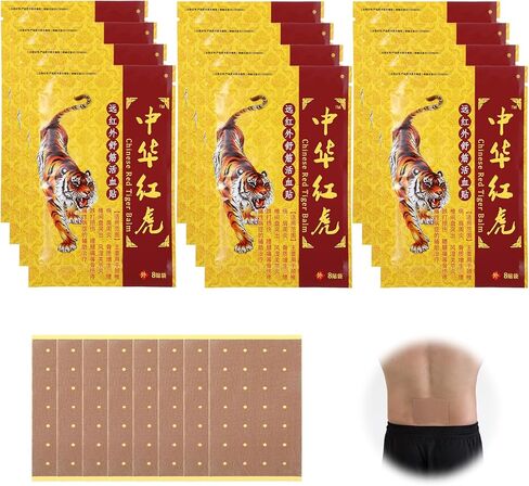 4 Pack-32 PCS بقع نمر حمراء صينية ، بقع الحرارة العشبية الطبيعية الفائقة لركبة الكتف في العضلات الظهر in Kuwait
