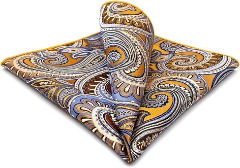 SHLAX&WING Paisley Multicolored Silk Pocket Square Mens Handkerchief Fashion New in Kuwait