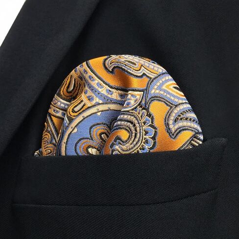 SHLAX&WING Paisley Multicolored Silk Pocket Square Mens Handkerchief Fashion New in Kuwait