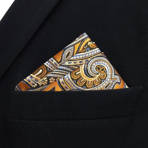 SHLAX&WING Paisley Multicolored Silk Pocket Square Mens Handkerchief Fashion New in Kuwait