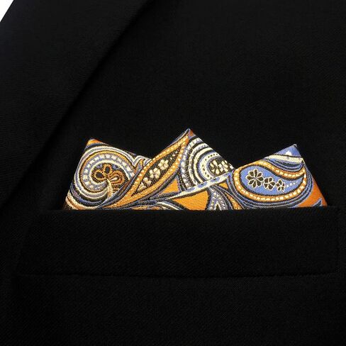 SHLAX&WING Paisley Multicolored Silk Pocket Square Mens Handkerchief Fashion New in Kuwait