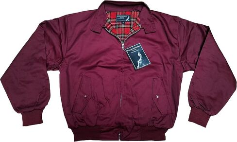 Spirit of England Mens Classic Harrington Style Jacket Knightsbridge Blue Tartan Lined in Kuwait