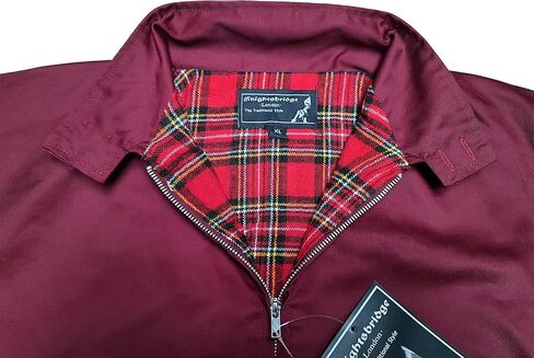 Spirit of England Mens Classic Harrington Style Jacket Knightsbridge Blue Tartan Lined in Kuwait