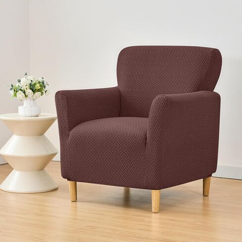 HFCNMY Banquet Armchair Slipcover,Stretch Knitted Jacquard Armchair Cover Washable Chair Covers Soft Chair Slipcovers with Arms Armchair Slipcovers for Living Room Furniture Protector Beige in Saudi Arabia