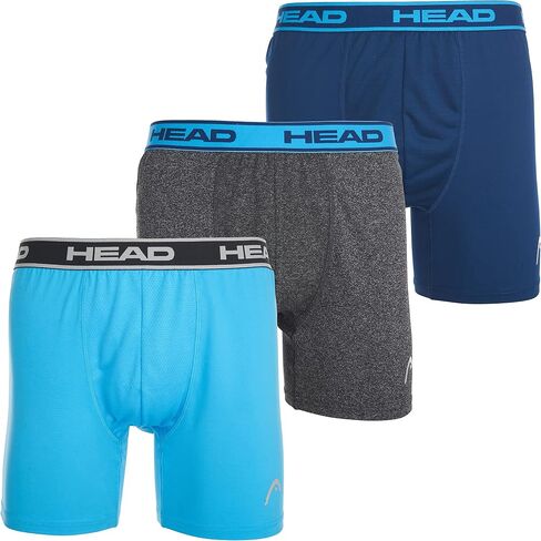 HEAD Mens Performance Underwear - 3-Pack Stretch Performance Boxer Briefs Training Breathable Athletic Fit No Fly in Saudi Arabia