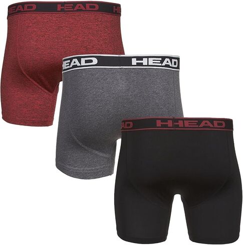 HEAD Mens Performance Underwear - 3-Pack Stretch Performance Boxer Briefs Training Breathable Athletic Fit No Fly in Saudi Arabia