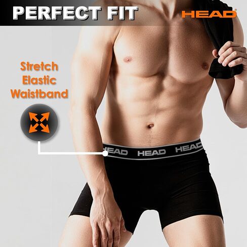 HEAD Mens Performance Underwear - 3-Pack Stretch Performance Boxer Briefs Training Breathable Athletic Fit No Fly in Saudi Arabia