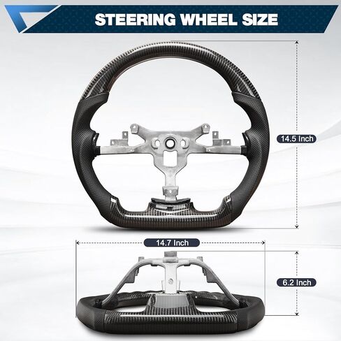 Carbon Fiber Steering Wheel Compatible for Chevy Corvette C6 2006-2011 D-shaped Flat-bottom Nappa Perforated Leather Steering Wheel Grip Hand-Stitched in Saudi Arabia