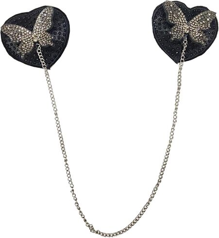 Rhinestone Shiny Butterfly Sticky Nipple Covers Breast Petals Glitter Pasties for Women in Saudi Arabia