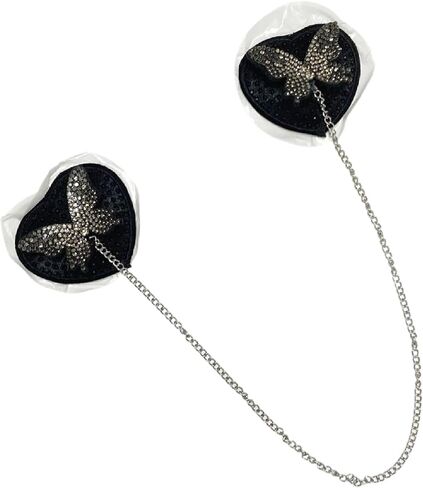 Rhinestone Shiny Butterfly Sticky Nipple Covers Breast Petals Glitter Pasties for Women in Saudi Arabia