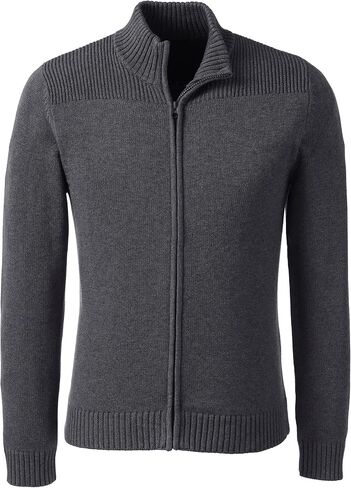 Lands' End School Uniform Men's Cotton Modal Zip Front Cardigan Sweater in Saudi Arabia