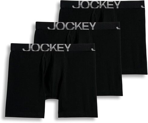 Jockey Men's Cotton Full-Rise Brief 4-Pack Black 44 in Saudi Arabia
