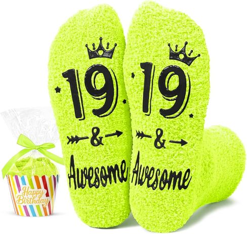 HAPPYPOP 19th Birthday Gift Ideas for Girls Boys - Socks Gifts for 19 Year Old Young Adults in Saudi Arabia