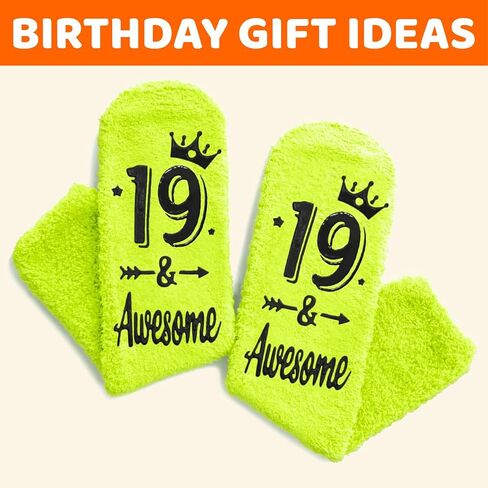 HAPPYPOP 19th Birthday Gift Ideas for Girls Boys - Socks Gifts for 19 Year Old Young Adults in Saudi Arabia