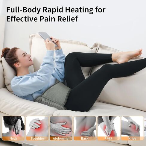 Calido Heating Pad for Back Pain Relief, Electric Heating Pad for Period Cramps with Belt, 6 Heat Level 4 Timer Setting & Auto Shut Off, 12"x24"+20" Large Heat Pad for Neck Shoulders Pain Relief in Saudi Arabia