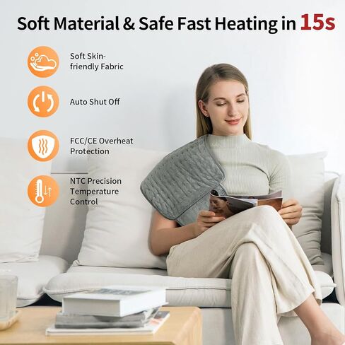 Calido Heating Pad for Back Pain Relief, Electric Heating Pad for Period Cramps with Belt, 6 Heat Level 4 Timer Setting & Auto Shut Off, 12"x24"+20" Large Heat Pad for Neck Shoulders Pain Relief in Saudi Arabia