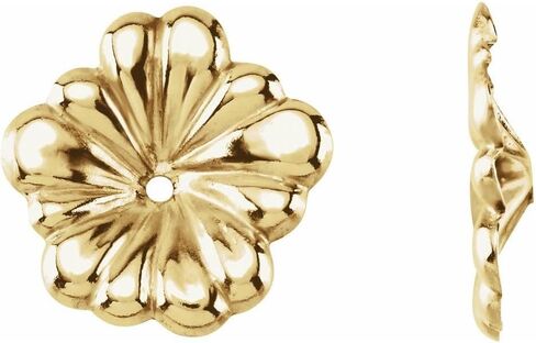 Floral-Inspired Flower Earring Jackets (Width = 11mm) in Saudi Arabia