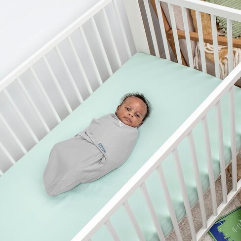 SwaddleMe من Ingenuity Original Swaddle، 100% قطن، يحسن النوم ويهدئ منعكس الدهشة، حجم ما قبل الولادة، يصل إلى 7 أرطال، عبوة واحدة، بطانية قماط للأطفال - كريمي in Kuwait