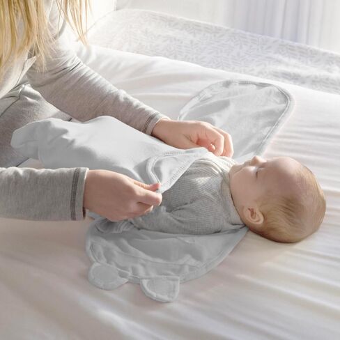 SwaddleMe من Ingenuity Original Swaddle، 100% قطن، يحسن النوم ويهدئ منعكس الدهشة، حجم ما قبل الولادة، يصل إلى 7 أرطال، عبوة واحدة، بطانية قماط للأطفال - كريمي in Kuwait