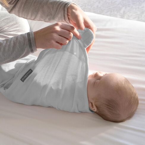SwaddleMe من Ingenuity Original Swaddle، 100% قطن، يحسن النوم ويهدئ منعكس الدهشة، حجم ما قبل الولادة، يصل إلى 7 أرطال، عبوة واحدة، بطانية قماط للأطفال - كريمي in Kuwait